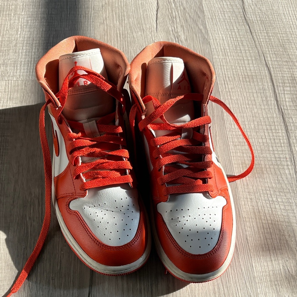 Red and White High-Top Sneakers
